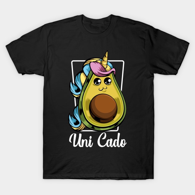 Avocado - Uni Cado - Cute Kawaii Unicorn Magical Vegan T-Shirt by Lumio Gifts